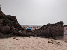 Den vackra stranden Praia Grande do Guincho