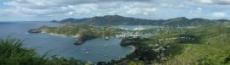 Panorama över English- och Falmouth Harbour